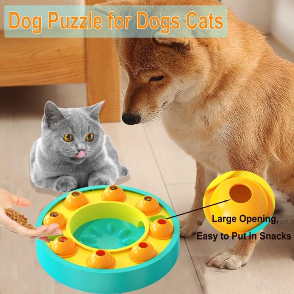 Etechydra Dog Puzzle Slow Feeder Toy, Interactive Dogs Puzzle Toys for Dogs Cats, Small Medium Bowl for IQ Training & Mental Enrichment, Dog Treat Dispenser Puzzle Toy Gifts, Yellow - Image 4