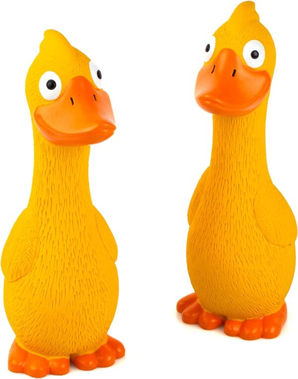 CHIWAVA 2 Pack 7.9 Inch Squeak Latex Dog Toy Yellow Duck Interactive Play for Small Medium Dogs - Image 2