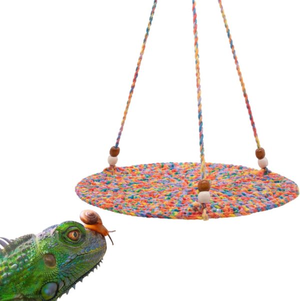 Tocwick Reptile Hammock Swing Hanging Bed, Cute Bearded Dragon Swing Toy, Cotton Lizard Summer Bed for Reptile, Cage Accessories for Leopard Gecko Small Animal - Image 6