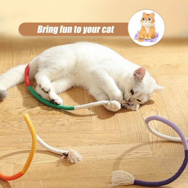 YANGCHUN Catnip Toy Bite Rope, Interactive Cat Toy for Indoor Cats, Kitten Teething Chew Toy Rope, Filled Natural Catnip Cat Chew Teeth Cleaning Stress Release Catnip Cotton Rope Toy-Green 1PCS - Image 2
