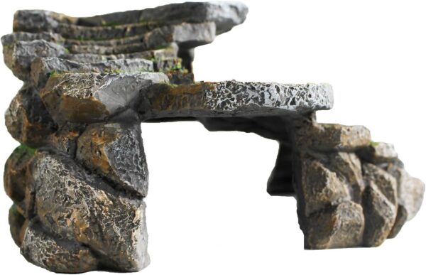 PENN-PLAX Reptology Shale Scape Step Ledge & Cave Hideout – Decorative Resin for Aquariums & Terrariums – Great for Reptiles, Amphibians, and Fish – Large - Image 4