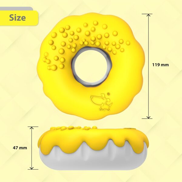 PetBuds Dog Toys Indestructible - Interactive Dog Toys For Boredom - Doughnut Shape Indestructible Dog Toys and Chew Toys For Dogs - 2 in 1 Dog Treat Toy and Dog Chew Toys. (Bright Yellow, Doughnut) - Image 7