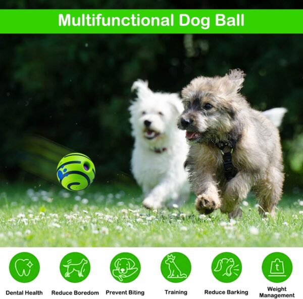 Saintmuci 5.51in Giggle Ball for Dogs,Green Dog Ball for Large,Medium,Small Pet Dogs,Interactive Dog Ball,Dog Ball for Exercise &Training,Squeaky Ball Dog Toy to Keep Dog Happy - Image 4