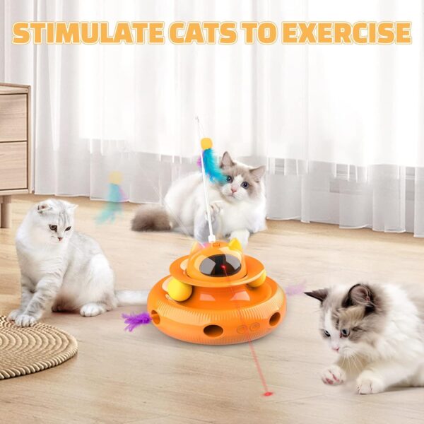 Dreamon 4 in 1 Interactive Cat Toys for Indoor Cats Adult - Upgrade USB Rechargeable Automatic Cat Feather Toy Kitten Toys Gift for Pets Cats - Image 6