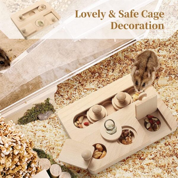 Dorakitten Guinea Pig Foraging Toys: 6 in 1 Hamster Wooden Interactive Enrichment Toy Treat Dispenser for Small Animal Funny Toys for Guinea Pigs, Chinchillas, Hamsters, Rats and Gerbils - Image 3
