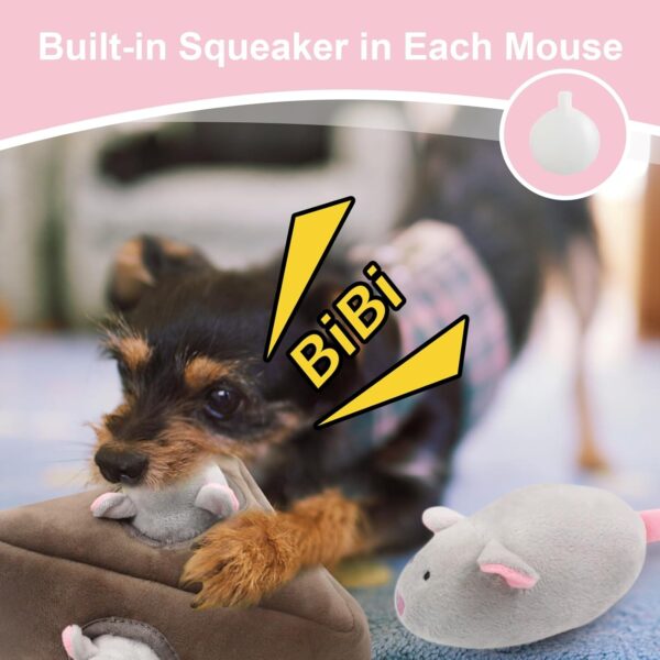 vocheer Squeaky Dog Toys, Durable Interactive Hide and Seek Plush Puzzle Dog Toys for Medium Small Dogs, Pets, Christmas Dog Toy, Mouse Dog Toys - Image 4