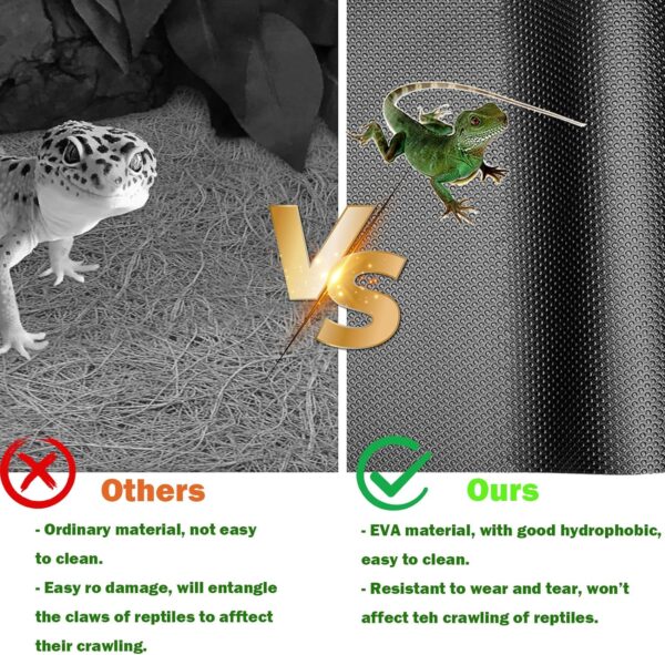 XIEHUZA Bearded Dragon Tank Accessories, Non-Adhesive Reptile Carpet Bedding Substrate for Terrarium, Reptile Mat Terrarium Liner Tank Flooring for Leopard Gecko, Snake, Lizard and Tortoise, 18x80 IN - Image 3