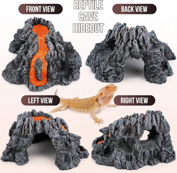 Reptile Cave Hideout Habitat, Great for Bearded Dragons, Leopard Geckos, Lizards, Turtles, Snakes, Frogs, Scorpions, Spiders and Other Reptiles, Amphibians (C - Extra Large) - Image 7