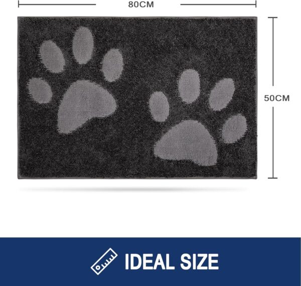 FCSDETAIL Dirt Trapper Indoor Door Mat 50 x 80 cm, Washable Entrance Rug, Absorbent Dog Doormat for Muddy Paws, Inside Mat for front door, Entryway, Pets - Image 2