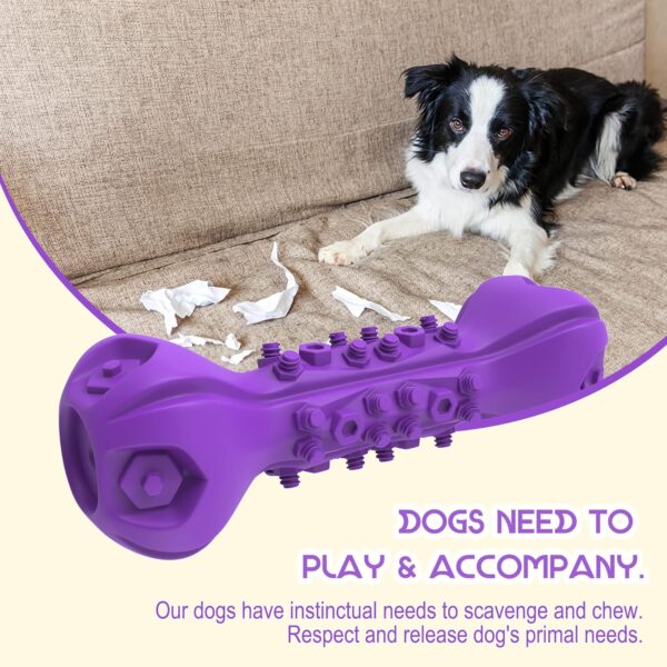 Wonfly Indestructible Dog Chew Toys, 8inch Dog Squeak Toys for Large Dogs Aggressive Chewers, Natural Rubber Dog Interactive Dog Toys for Medium Large Dogs, Boredom Puzzle Feeder - Image 6