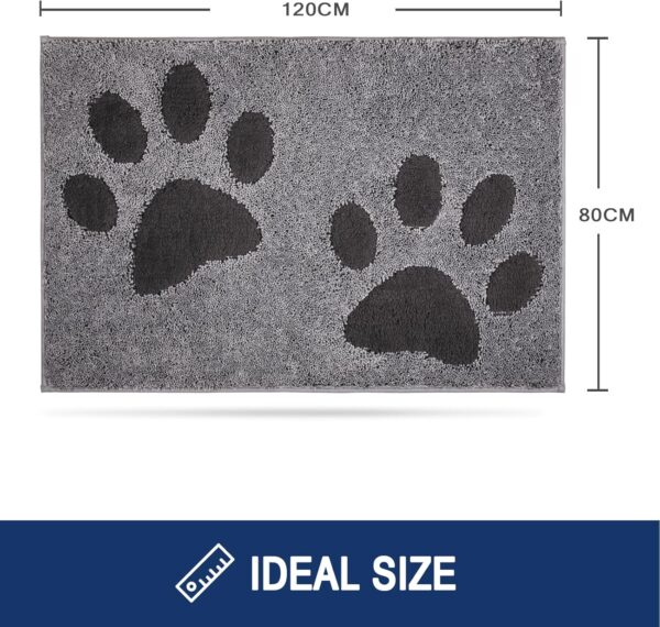 FCSDETAIL Dirt Trapper Indoor Door Mat 80 x 120 cm, Washable Entrance Rug, Absorbent Dog Doormat for Muddy Paws, Inside Mat for front door, Entryway, Pets - Image 2