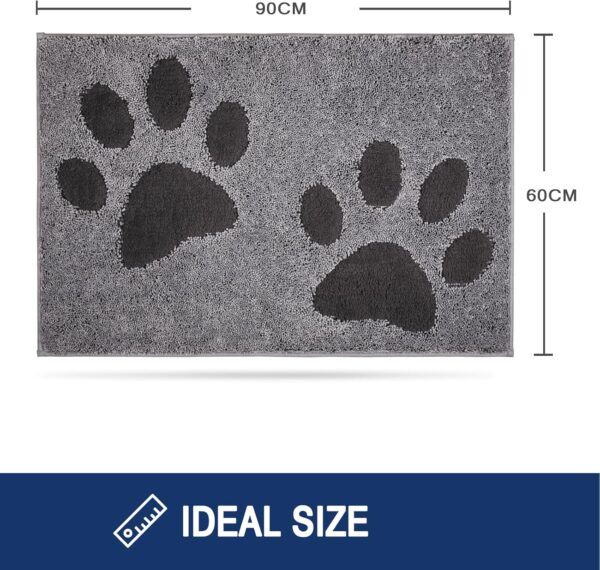 FCSDETAIL Dirt Trapper Indoor Door Mat 60 x 90 cm, Washable Entrance Rug, Absorbent Dog Doormat for Muddy Paws, Inside Mat for front door, Entryway, Pets - Image 2