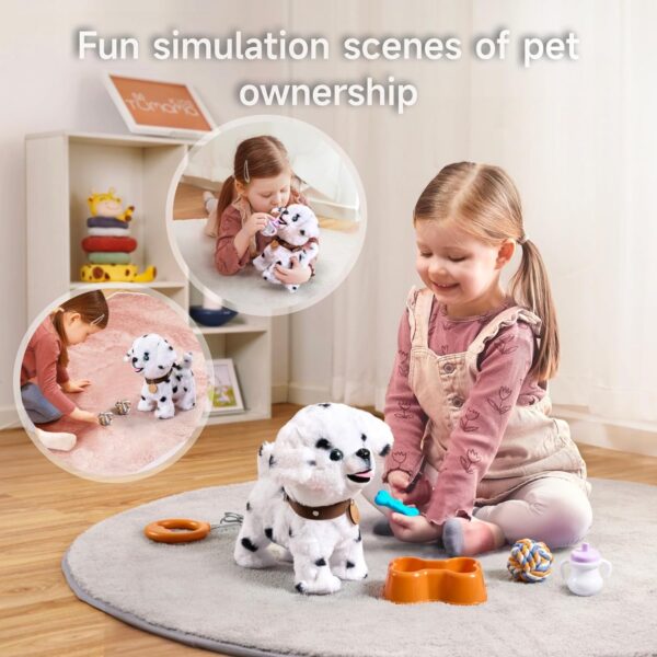 OR OR TU Walking Dog Toys for Kids Toy Dog Plush Electronic Pets Dog Puppy, Walk and Bark on a Lead, Realistic Interactive Toys Dog for Kids 3 4 5 6 7+ Years Old Girls Boys Gift - Image 5
