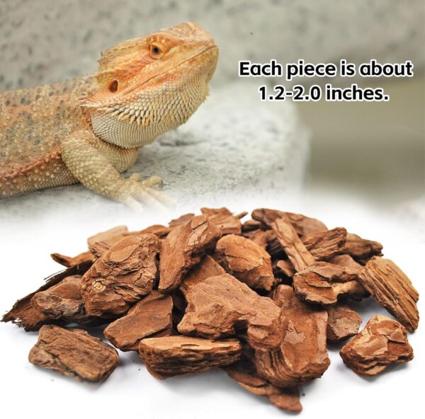 kathson Reptile Bark Bedding Snake Habitat Substrate Tortoise Beddings Natural Wood Chips Terrarium Supplies for Bearded Dragons Geckos Chameleons Lizards Frogs(About 500 Grams) - Image 5