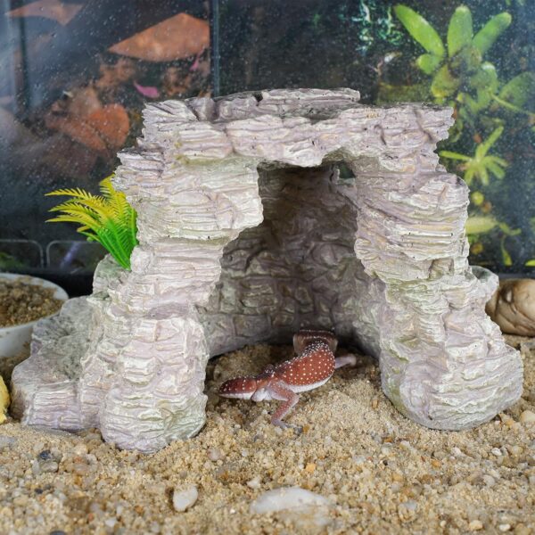 Reptile Cave Hideout Habitat, Great for Bearded Dragons, Leopard Geckos, Lizards, Turtles, Snakes, Frogs, Scorpions, Spiders and Other Reptiles, Amphibians (E - Medium) - Image 4