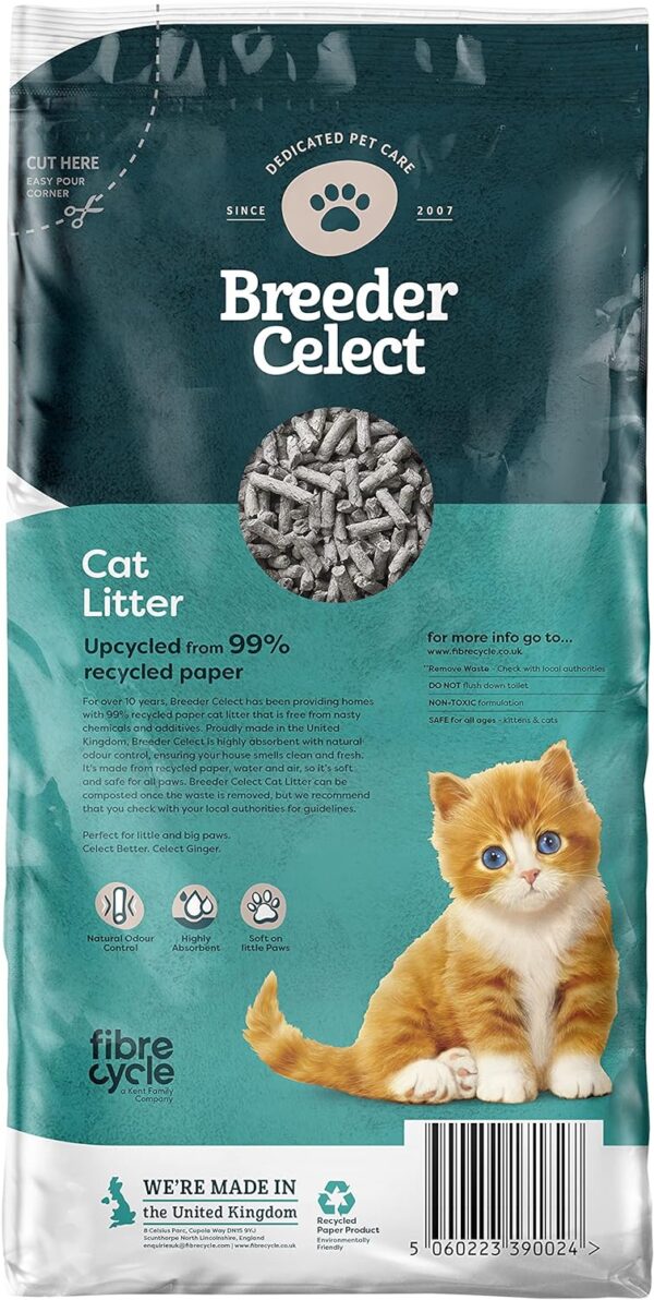 BreederCelect Recycled Paper Cat Litter, 30 L (Pack of 1) - Image 2