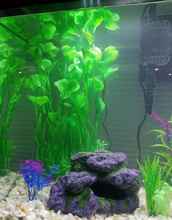Large Aquarium Plants Artificial Plastic Fish Tank Plants Decoration Ornament Plastic Vivid Simulation Plant Creature Aquarium Landscape 40cm x 18cm - Purple - Image 7