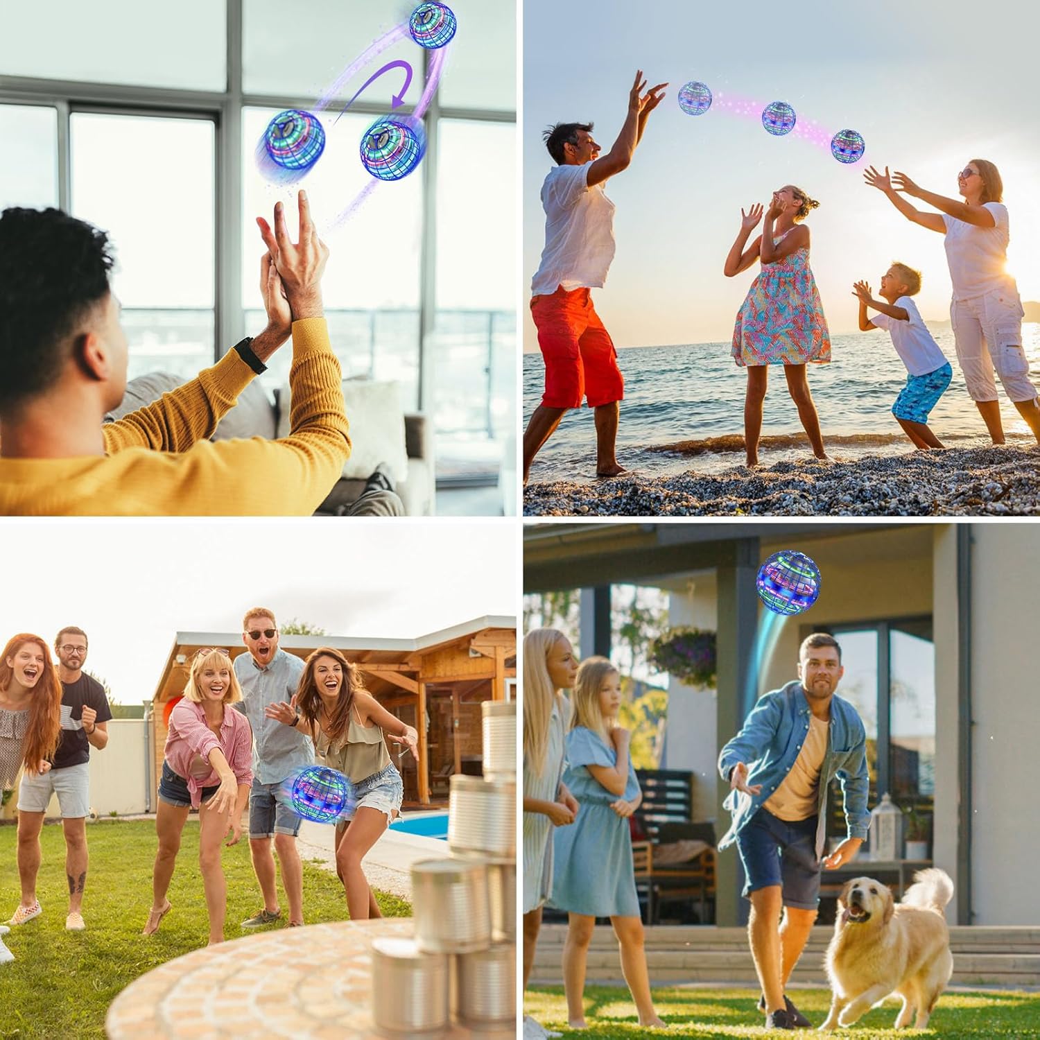 XINHOME Flying Ball Orb Toys 2024,Hover Ball Pro Flying Spinner Toy, UFO RGB Cool Stuff Globe Orbi Magic Boomerang Hand Controller Mini Drone for 8 9 10 11 12 boys girls Kids (Blue) - Image 6