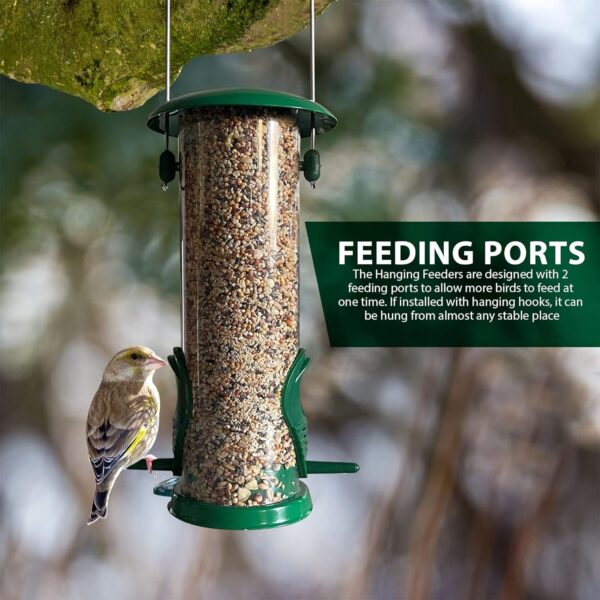Home-Ed Hanging Bird Feeders for Small Birds Pack of 2 - Wild Bird Seed Feeder - Medium Size Feeders, Premium Quality & Sleek Design - Bird Feeder Station(Pack of 2) - Image 4