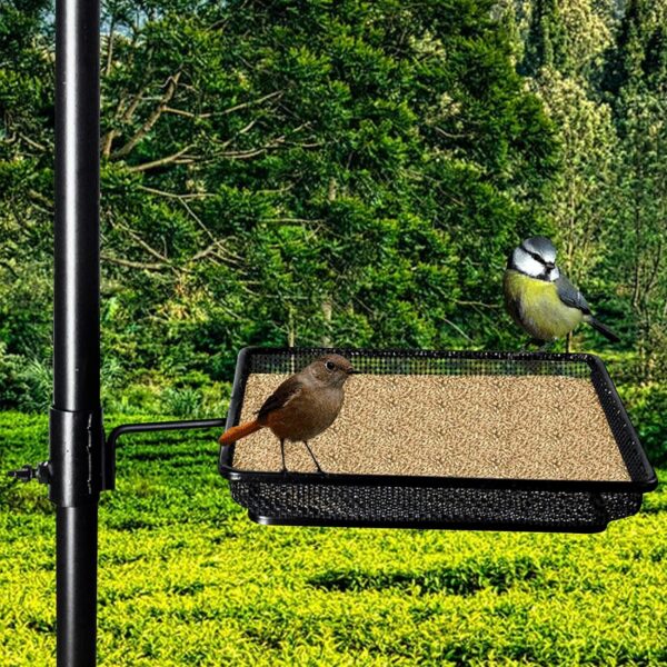 Bird Feeding Station,75 inch Wild Bird Feeder Pole with Water Bath Tray,Suet Feeder & Seed Tray, 6-Hook Bird Feeders Hanging Kit with 4-Prong Base,Metal Bird Feeder Station Heavy Duty for the Garden - Image 4