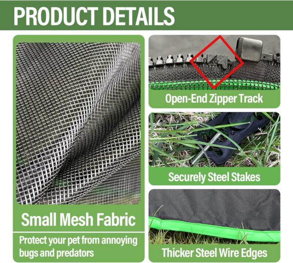 Pawtenda 6-in-1 Cat Tents for Outside, Portable Outdoor Cat Enclosures for Indoor Cats, Cat Play Tents with Tunnels for Outside, Outdoor Catio, Cat Playpen Including 3 Tents and 3 Tunnels - Image 4