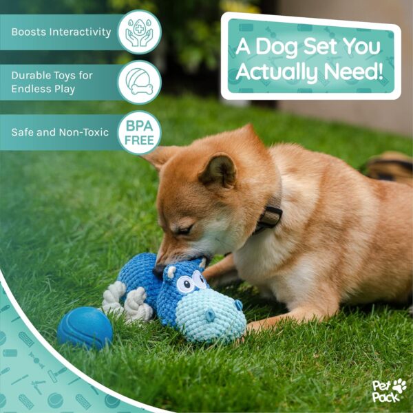 Pet Pack Dog Essentials Set - Puppy Starter Kit for New Owners, Fun Puppy Toys from 8 Weeks Small Dog | Ideal Puppy Essentials and Puppy Grooming Kit | Non-Aggressive chewers - Image 3