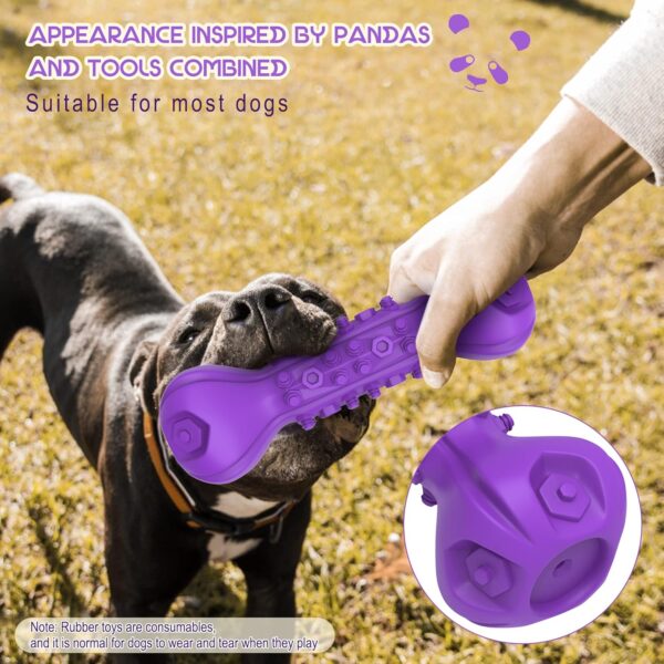 Wonfly Indestructible Dog Chew Toys, 8inch Dog Squeak Toys for Large Dogs Aggressive Chewers, Natural Rubber Dog Interactive Dog Toys for Medium Large Dogs, Boredom Puzzle Feeder - Image 7