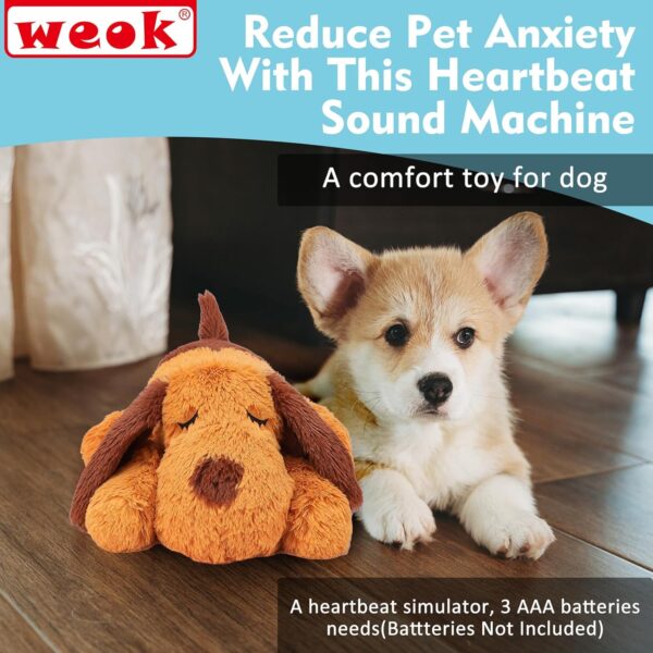 WEOK Puppy Heartbeat Toy- Dog Heartbeat Toy for Separation Anxiety Relief, Puppy Heartbeat Stuffed Animal Anxiety Calming Behavioral Aid Plush Toy for Dogs Cats Pets - Image 6