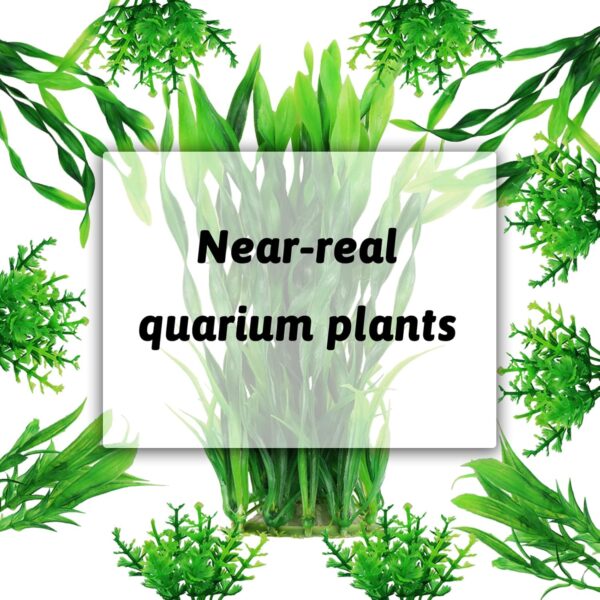 QUOZUO Aquarium Plants, 20pcs Fish Tank Decor Green Plants Artificial Aquarium Decorations for Household and Office Aquarium, Small to Large - Image 4