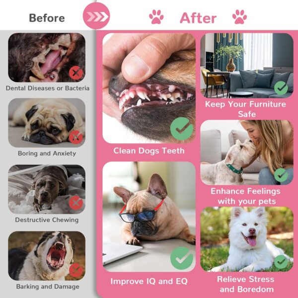 TENGZHI 6 PACK Durable Rubber Chew Toys for Puppies Small Dogs - Soft Rubber Funny Slippers Ball Donut Indoor Outdoor Toys Perfect for Teething and Playtime (Pink) - Image 5
