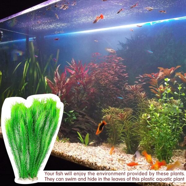 HAOSEA Aquarium Plant Artificial Plastic Fish Tank Plants for Aquarium Fish Tank Aquatic Greenery Decoration Water Grass Plants 35cm/13.8inch - Image 6