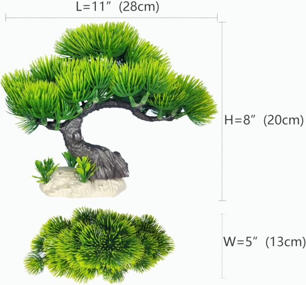 SpringSmart Aquarium Artificial Plants, Fish Tank Decor Plastic Plants, Goldfish Tank Decorations, Betta Fish Tank Accessories, Aquarium Decor Pine Tree 11" x 8" - Image 3