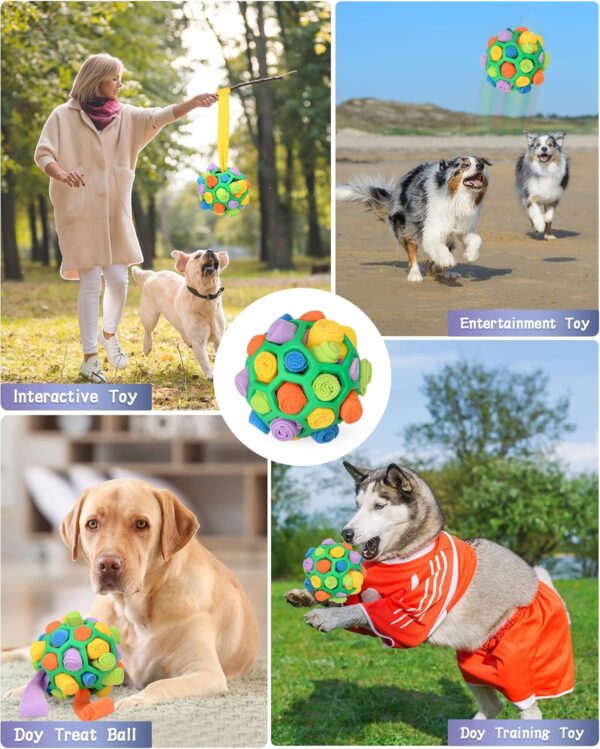 SIMSPEAR Snuffle Ball for Dogs, Dog Treat Ball Snuffle Interactive Treat Toys, Snuffle Toys for Pets Dog Puzzle Toy for Small Medium Dogs Intellectual Training Toy Dog Slow Feeding Toys - Image 5