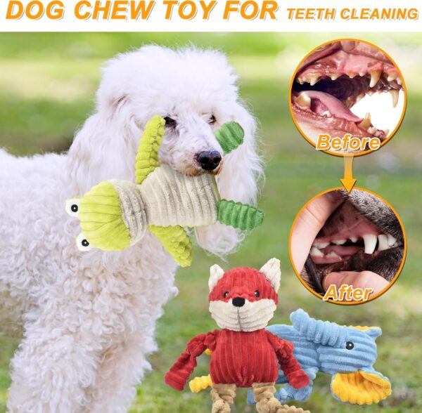 Ousiya 3-PACK Squeaky Dog Toys, Assortment Stuffed Plush Animal Dog Toys Soft Dog Toys Value Bundle for Small Medium Large Dogs - Image 4