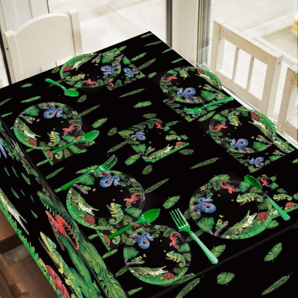 Reptile Lizard Snake Birthday Party Supplies Tableware Kit for 24 Guests Camping Wildlife Snakes Party Plates Napkins Decorations and Favors with Wilderness Jungle Alligator Turtle Tablecloth - Image 7
