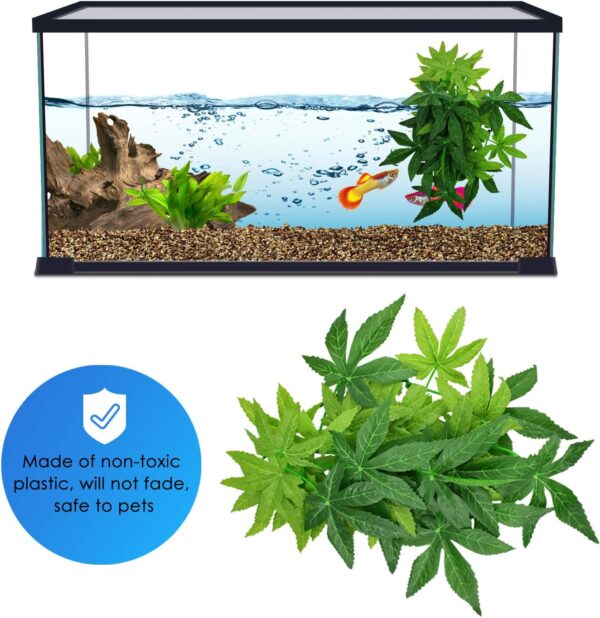ERKOON Artificial Plastic Plant 3 Pieces Set Reptile Habitat and Aquarium Fish Terrarium Decor - Image 5