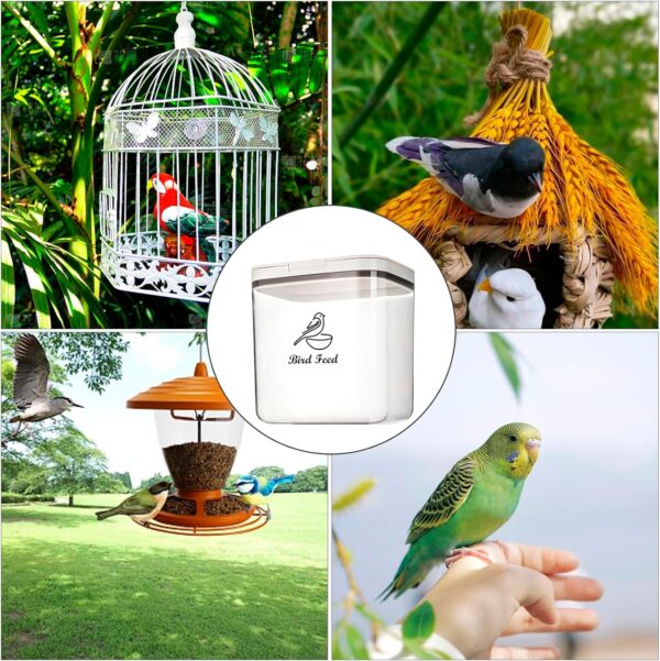 Ctomche Pet Food Storage Container Bird Food Storage Container Airtight Pet Food Storage Container BPA Free Plastic Transparent Leakproof Seed Storage Container - Image 4