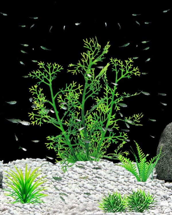 QZQ Artificial Aquarium Plants 16 Pack Fish Tank Decoration Plants with Ornament, Artificial Aquatic Plants Set Use for Fish Tanks Aquarium Decorations - Image 4
