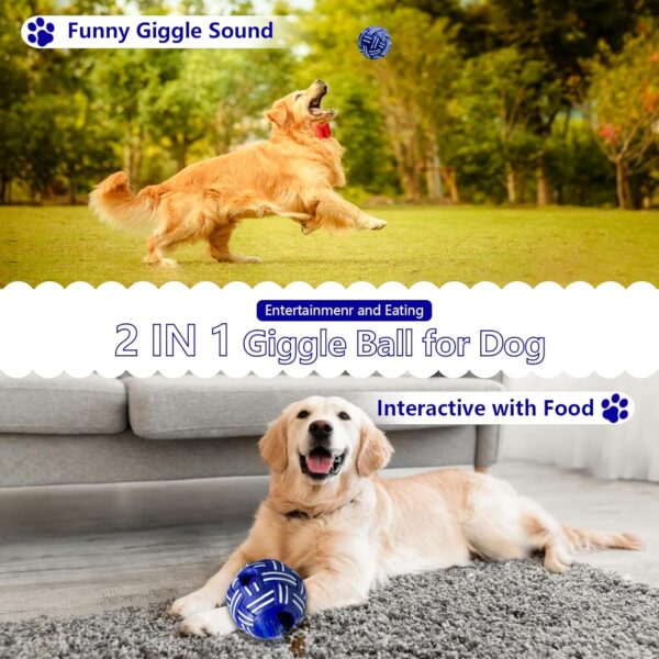 Dikeiuta Dog Balls Interactive Toys for Dogs Indestructible Dog Balls Treat Ball IQ Treat Dispensing Dog Toys Interactive Food Puzzles Ball for Dogs Pet Slow Feeder Ball for Boredom - Image 3