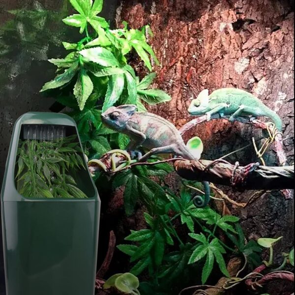 AIICIOO Reptile Drinking Fountain Water Dripper Terrarium & Aquarium Accessories with Activated Carbon Filtering & Simulation Plants for Amphibians Insects Lizard Turtle Snake Spider Frog Gecko - Image 6