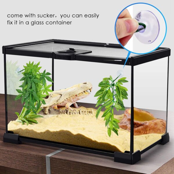 ERKOON Artificial Plastic Plant 3 Pieces Set Reptile Habitat and Aquarium Fish Terrarium Decor - Image 7