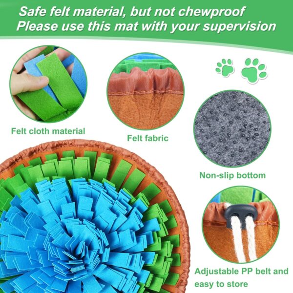 Vivifying Snuffle Mat for Dogs,Durable Dog Snuffle Mat, Washable Interactive Game Toy Dog Mat for Large Dog and Puppies（Diameter: 18in / 46cm） - Image 3