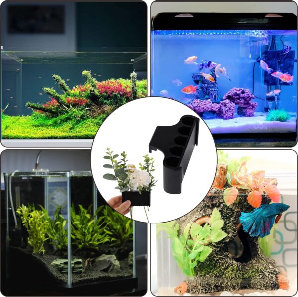 SAVITA 2pcs Aquarium Plant Hangers, Hanging Aquarium Plant Holder Reliable Long-Lasting Plant Holder for Aquarium Living Fish Tanks Aquarium Planting Aquascape Decorations (Black) - Image 7