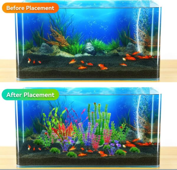 XHDA 20Pcs Artificial Aquarium Plants, Plastic Fish Tank Plants for Fish Tank Decoration, Safe Artificial Water Plants for Aquarium Decoration - Image 4