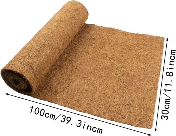 Reptile Carpet Coconut Fiber, 2 Pack 100*30cm/40*12 inches Natural Reptile Carpet Terrarium Liner Bedding Reptile Substrate Mat Supplies for Bearded Dragon Leopard Gecko Iguana Lizard Snake Turtle - Image 2