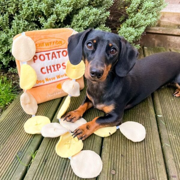 CHEWFFON Dog Toy, Dog Puzzle Toy, Snuffle Treat Dispensing Toys for Boredom, Interactive Dog Toys, Durable Hide and Seek Chew Nose Work Puppy Toy for Small, Medium and Large Dog (Potato Chips) - Image 6