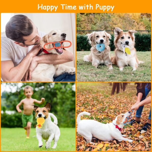 Squeaky Plush Dog Rope Toys Set, 8 Pack Puppy Chew Toys for Teething Training, Cute Interactive Tug Rope Toys for Boredom, Xmas Gift for Small and Medium Dogs, Washable, Natural Cotton & Non Toxic - Image 6
