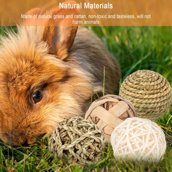 Jubaopen 8PCS Animal Fun Balls Chew Rattan Balls Small Rattan Balls for Various Types of Small Animals - Image 4