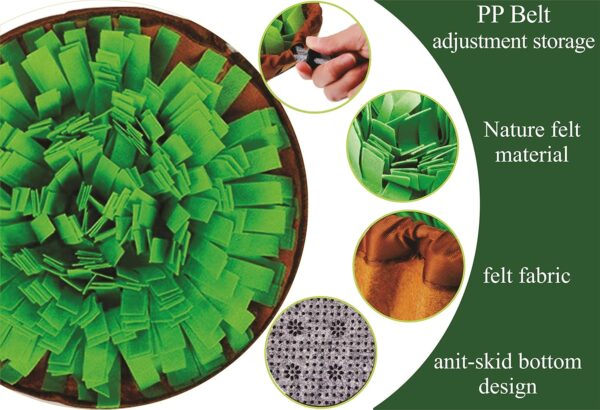 Snuffle Mat for Small Medium Large Dogs, Puppies Sniffing/Feeding Puzzle Mats, Cat Rabbit Licky Treats Puppy Enrichment Interactive Training Toys Dog Boredom Breaker Pets Slow Feeder Food Bowl Station - Image 5