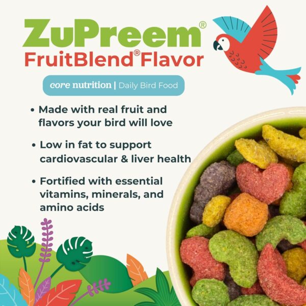 ZuPreem FruitBlend Flavor Pellets Bird Food for Parrots & Conures- Daily Blend for Caiques, African Greys, Senegals, Amazons, Eclectus, Small Cockatoos - 3.5 lb - Image 3